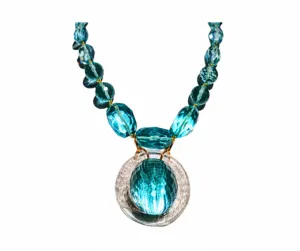 Hit Man Movie Aqua Necklace by Sugar Gay Isber US made Adjustable 21 inches length One of a kind