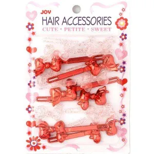 Joy Ribbon Barrette II 12ct Assorted Red