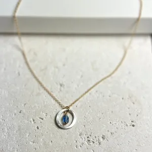 Kai Small Necklace with Kyanite Drop – Mixed Metal