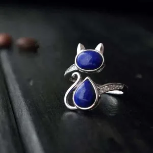 Lapis Lazuli Cat Ring