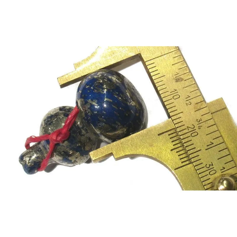 Lapis/ Pyrite Carved Gourd Bead / Pendant