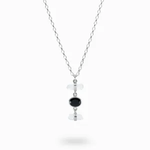 Laser Quartz and Onyx Necklace