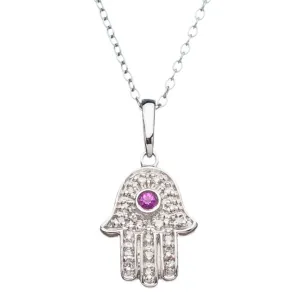 Lucky Gold Hamsa Hand Necklace with Diamonds