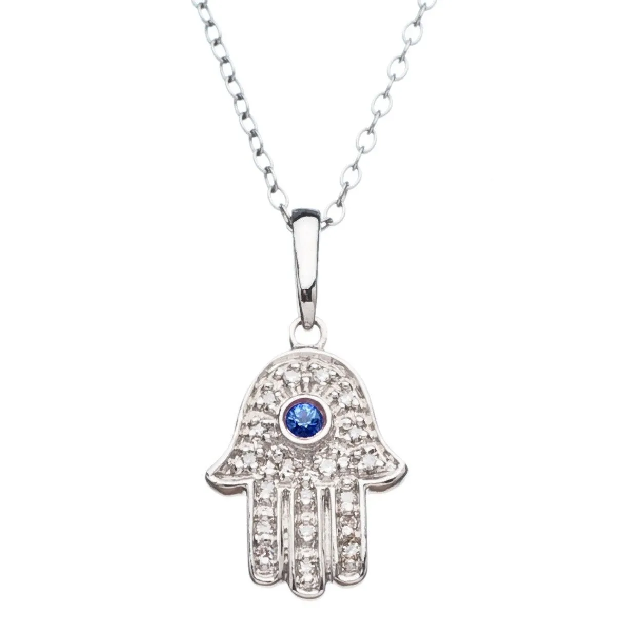 Lucky Gold Hamsa Hand Necklace with Diamonds