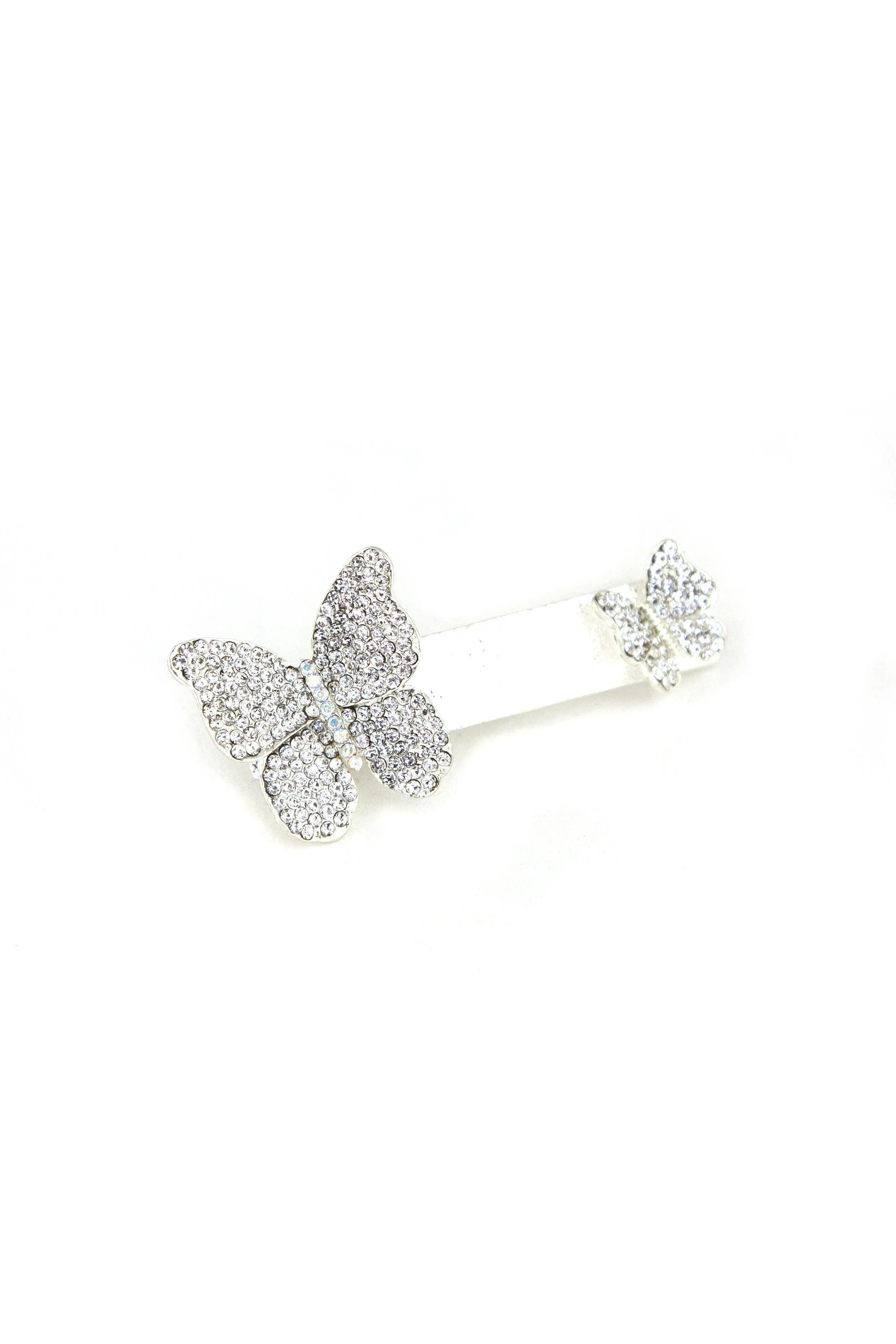 Magnetized Double Butterfly Crystal Barrette