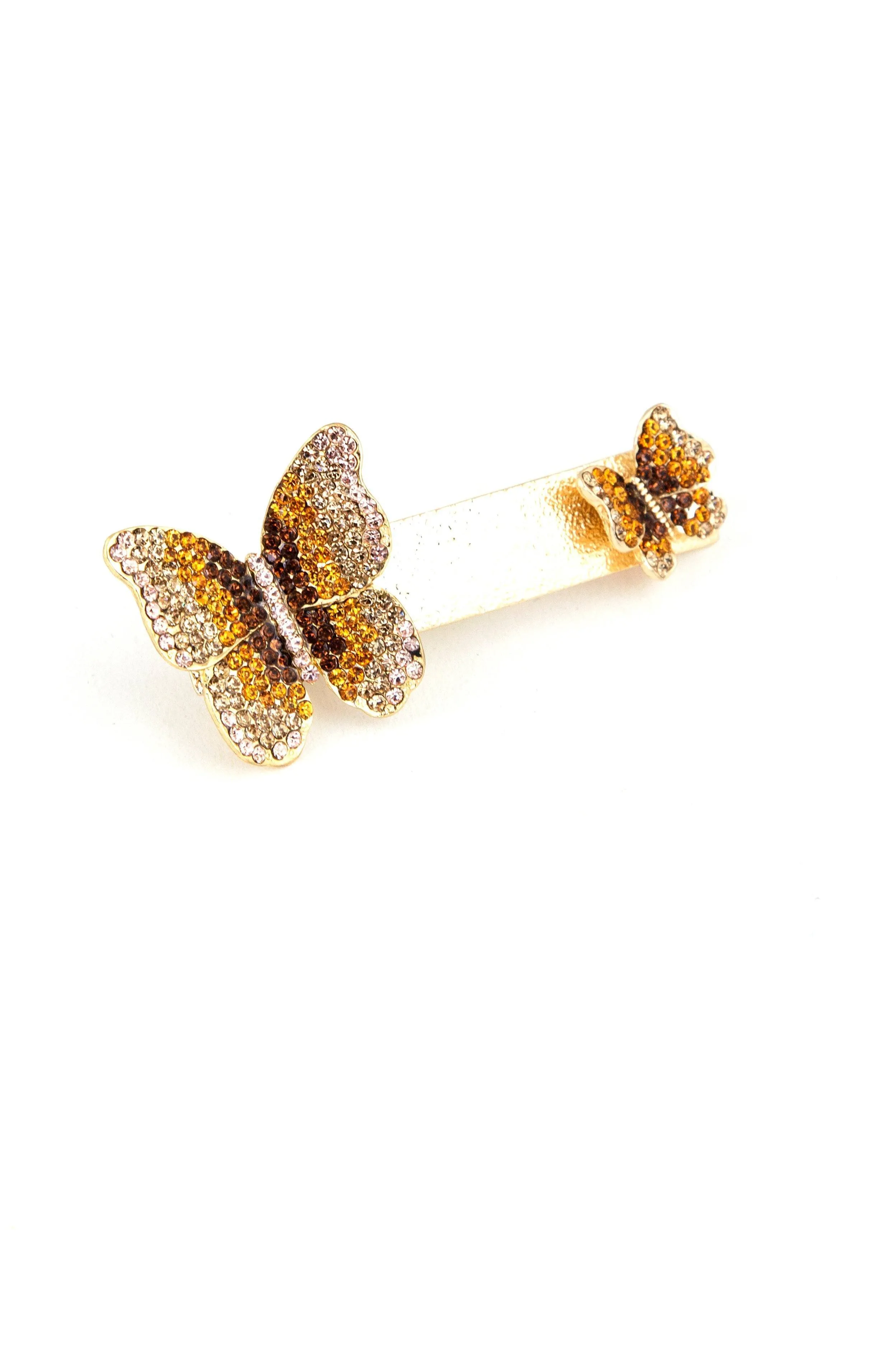 Magnetized Double Butterfly Crystal Barrette