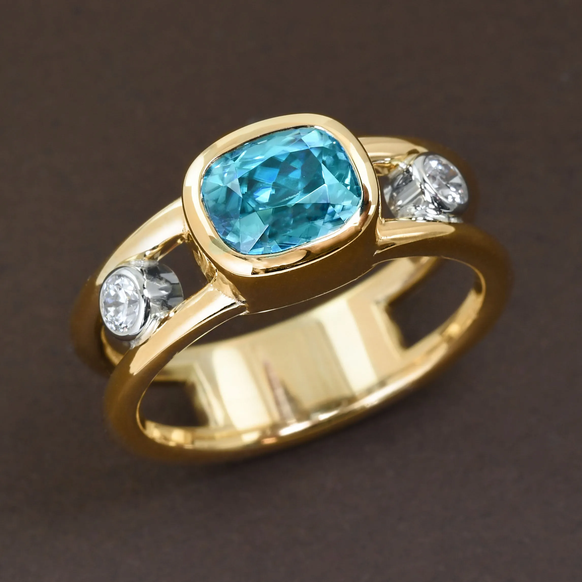 Majestic Blue Zircon Ring By Plante Jewelers