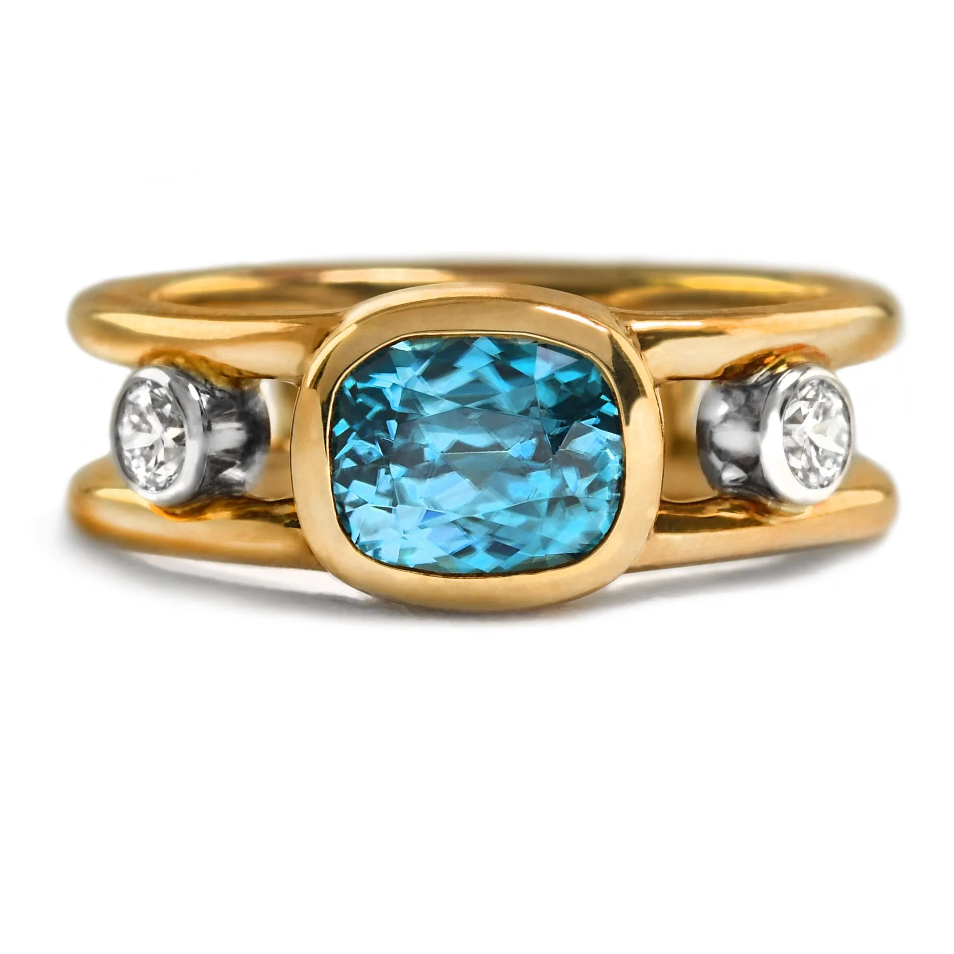 Majestic Blue Zircon Ring By Plante Jewelers