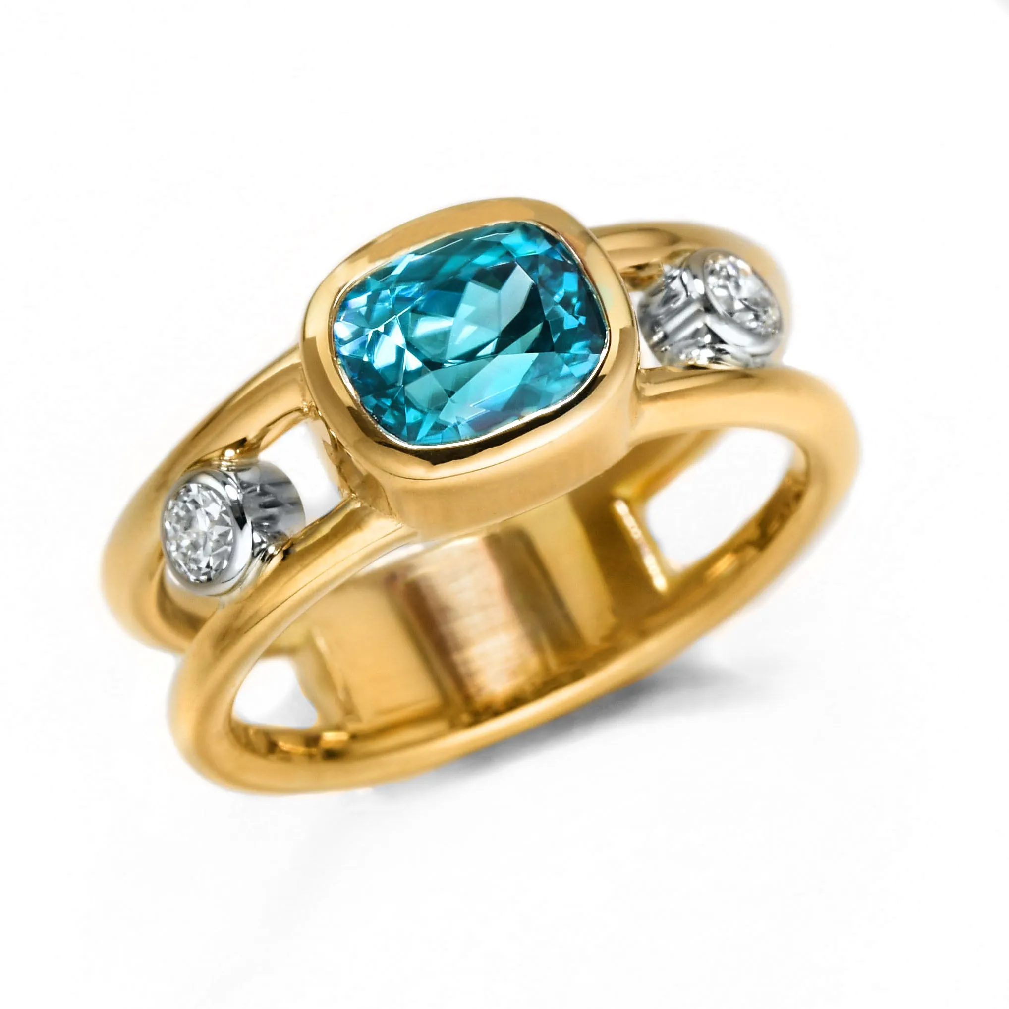 Majestic Blue Zircon Ring By Plante Jewelers