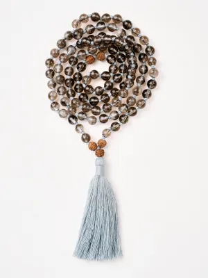 Mala Bead Necklace - Smoky Quartz