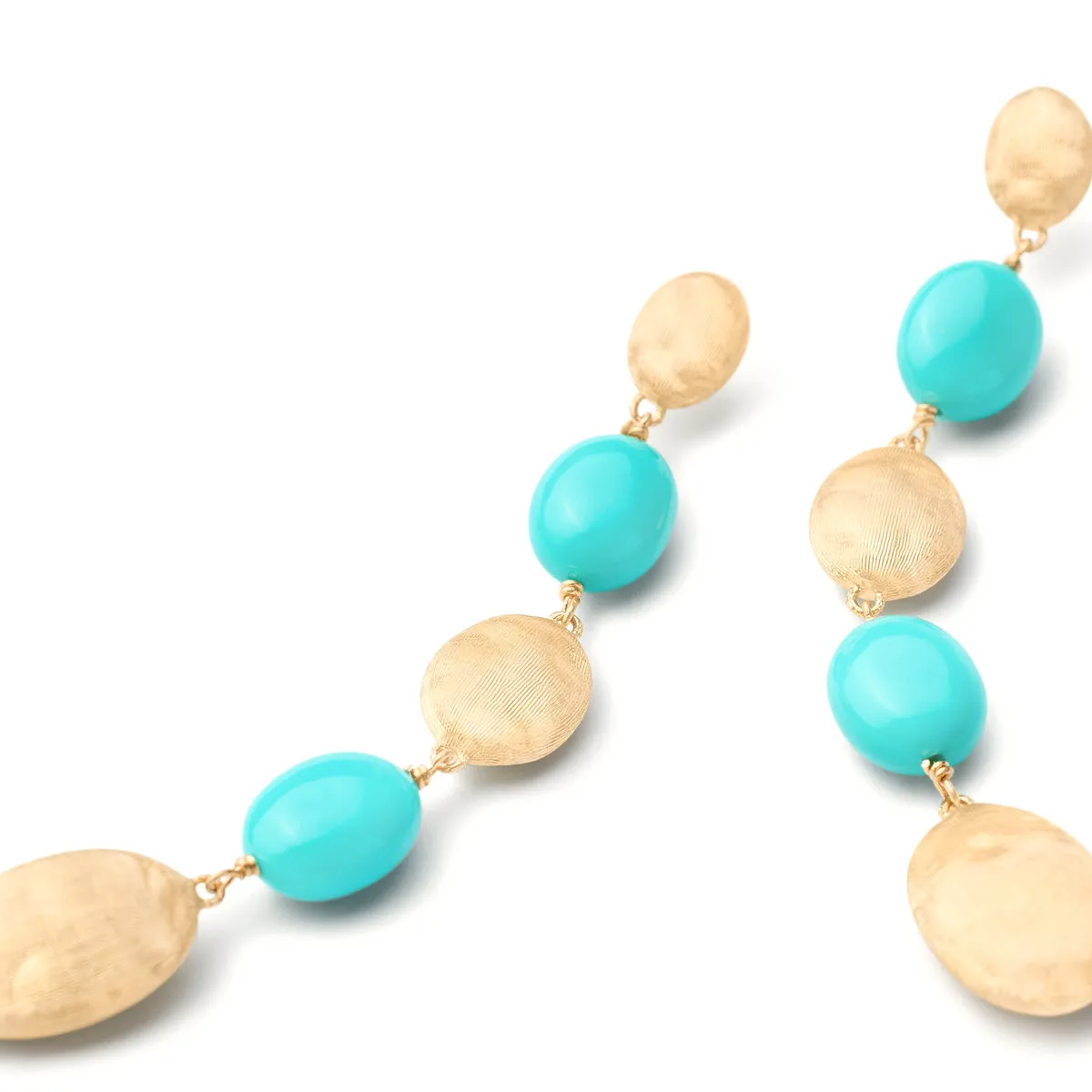 Marco Bicego Siviglia Long Drop Earrings with Turquoise