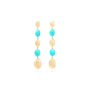 Marco Bicego Siviglia Long Drop Earrings with Turquoise