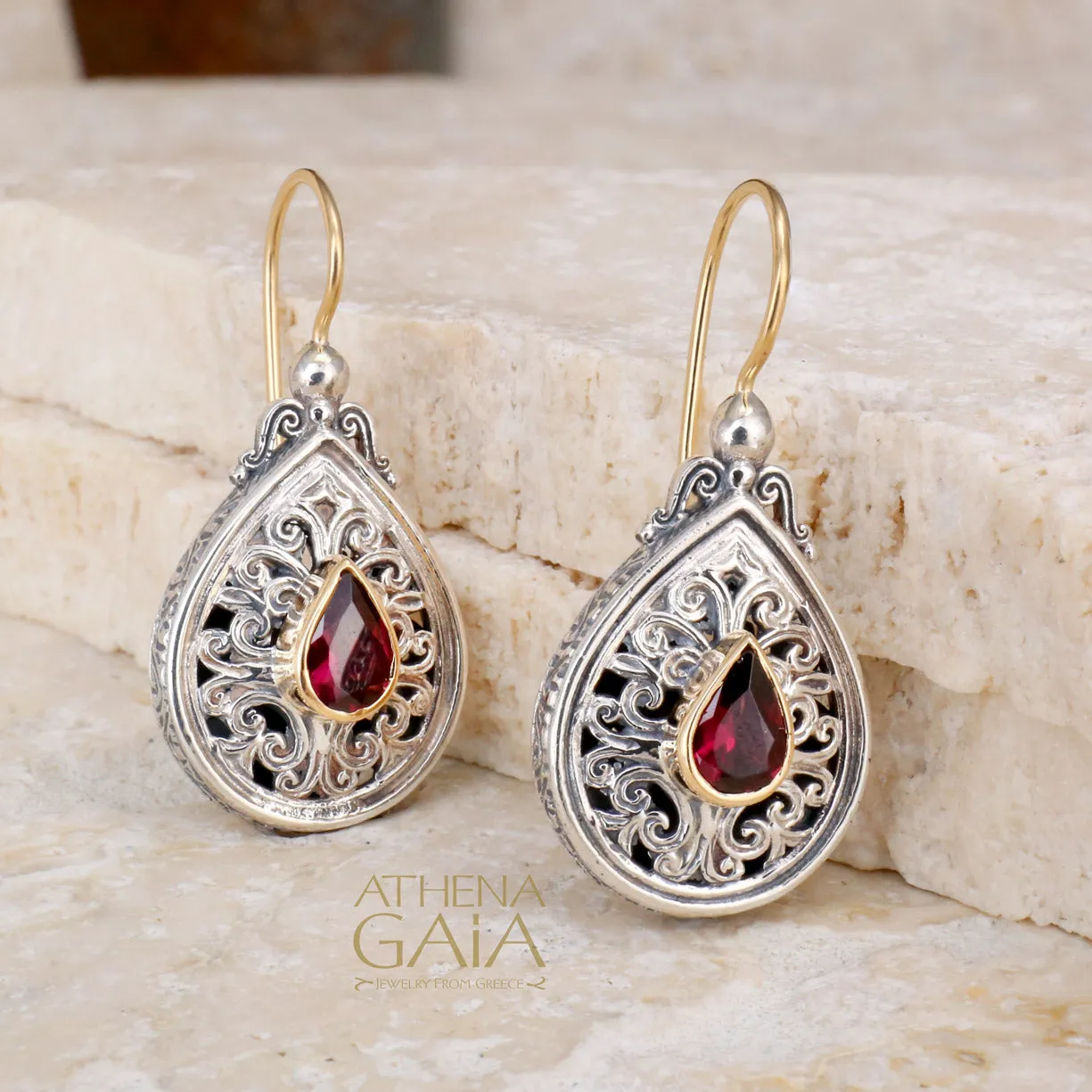 Mediterranean Teardrop Gemstone Earrings