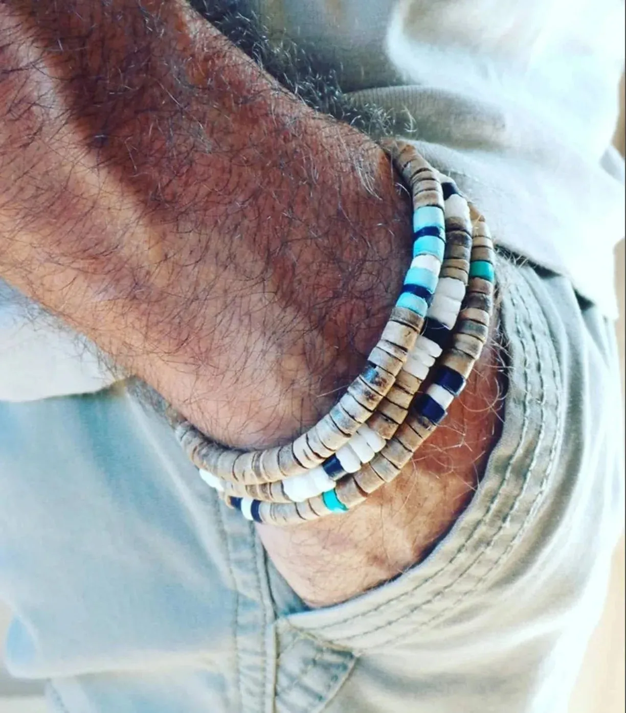 Mens Beaded Bracelet Surfer Style Bracelet.Mens Bracelet Stack Stacking Bracelets Stretch Boho Bracelets