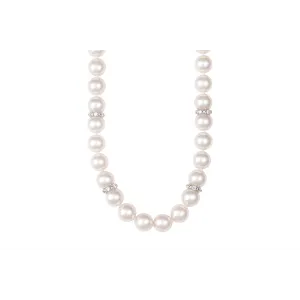 Mikimoto 18K White Gold Akoya Pearl and Diamond Strand Necklace