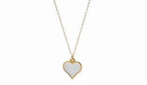 Mini Adjustable Howlite Gemstone Heart Necklace