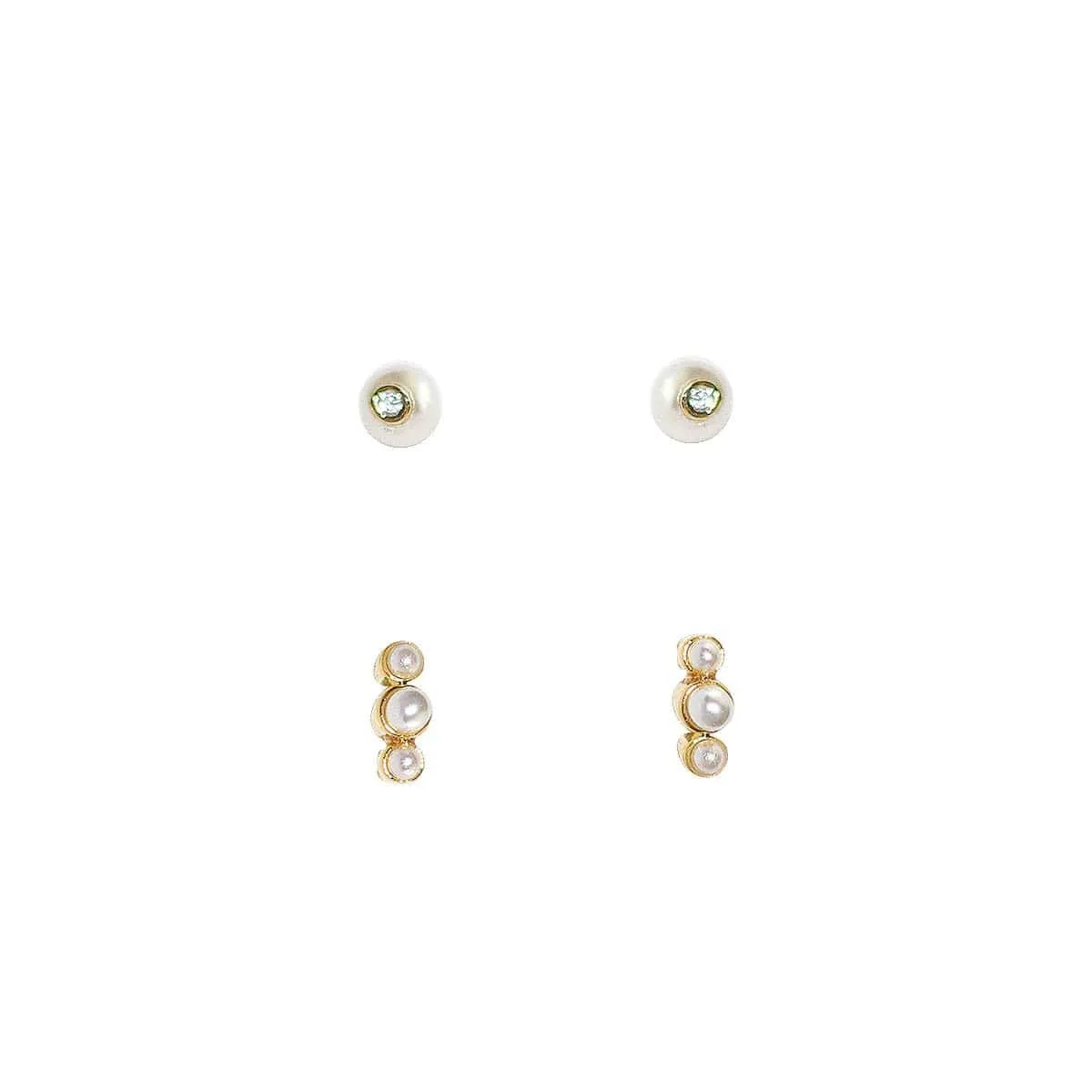 Mini Pearl Set Of 2 Earrings