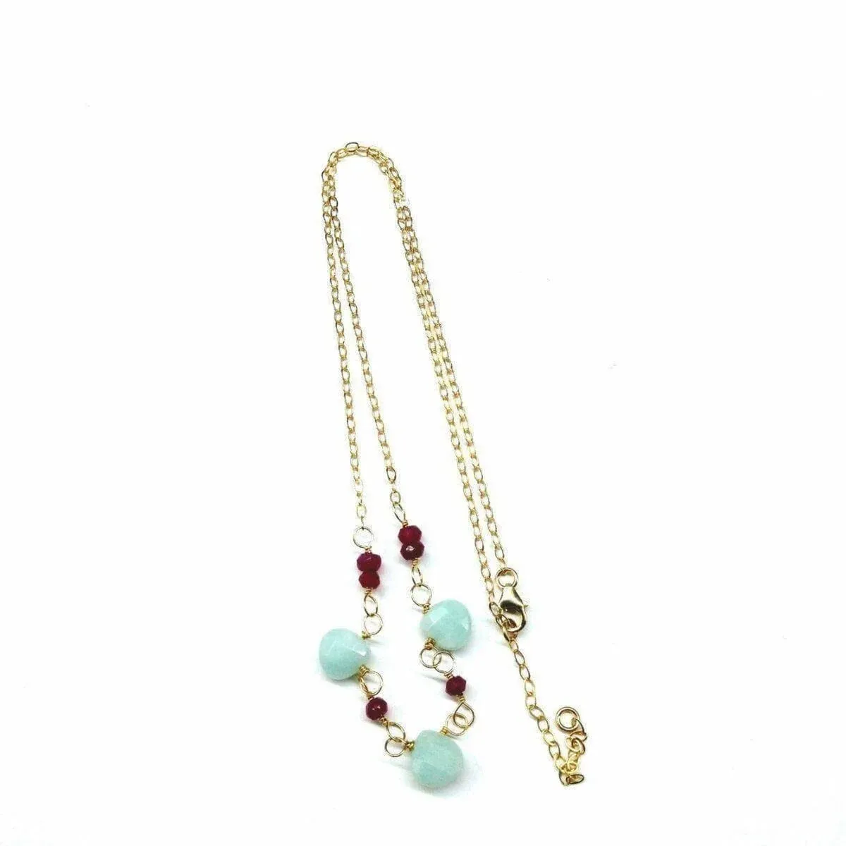 Mint and Hot Pink Gemstone Necklace