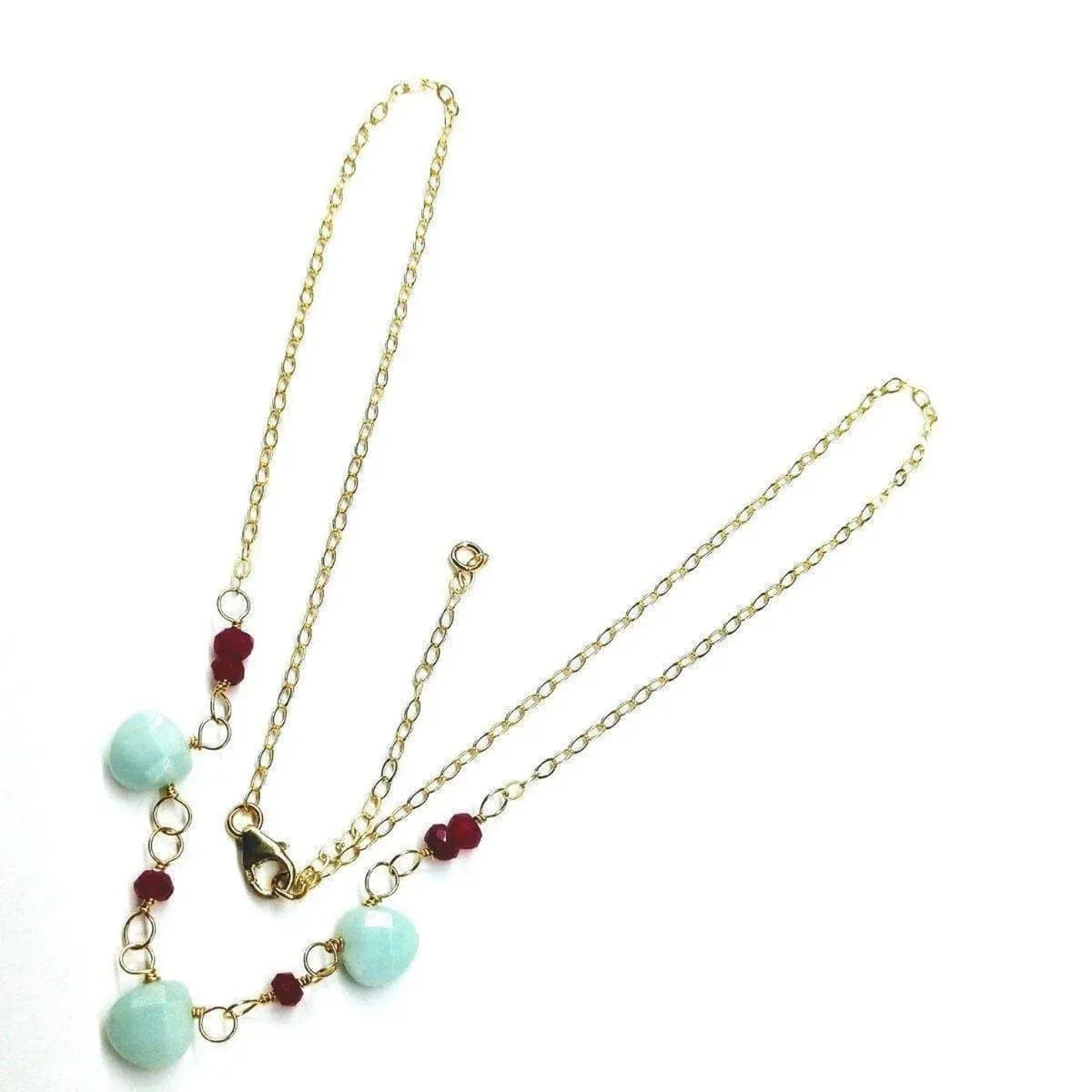 Mint and Hot Pink Gemstone Necklace