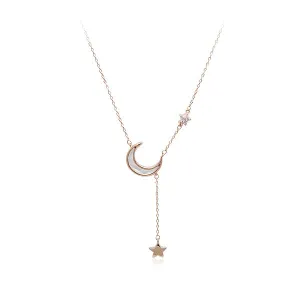 Moon & Star Mother of Pearl Necklace