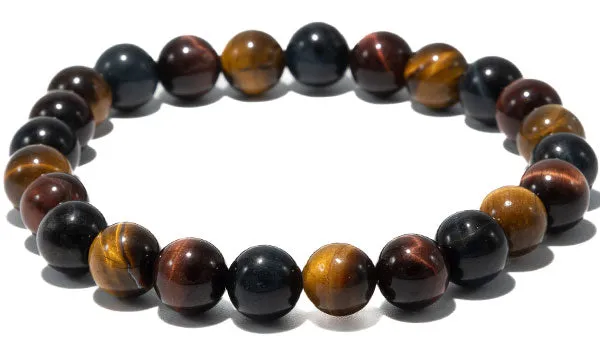 Multi-Color Tigers Eye Natural Gemstone Bracelet