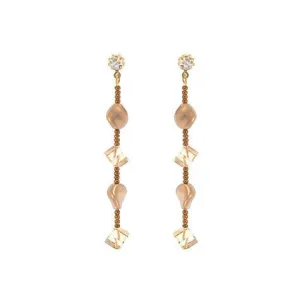 Multi-Shape Bronze & Champagne Linear Earrings