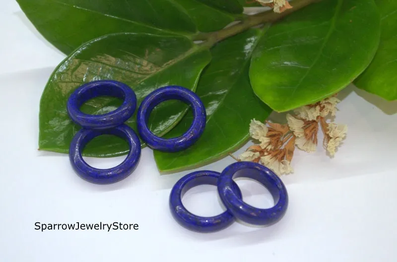 Natural lapis lazuli ring Handmade carved stone ring band Lapis wedding ring Lapis lazuli jewelry Minimalist healing jewelry Gift for her