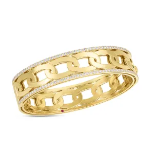 Navarra 18K Wide Bangle with Diamonds