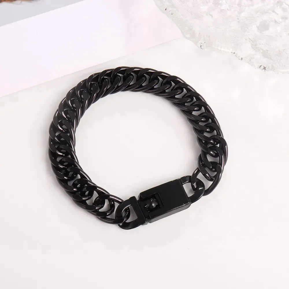 New Trendy Cuban Chain Bracelet for Men Hip-Hop Metal Bracelets Buckle Chains Bracelet Gifts Accessories Jewelry 2021 Jewelry