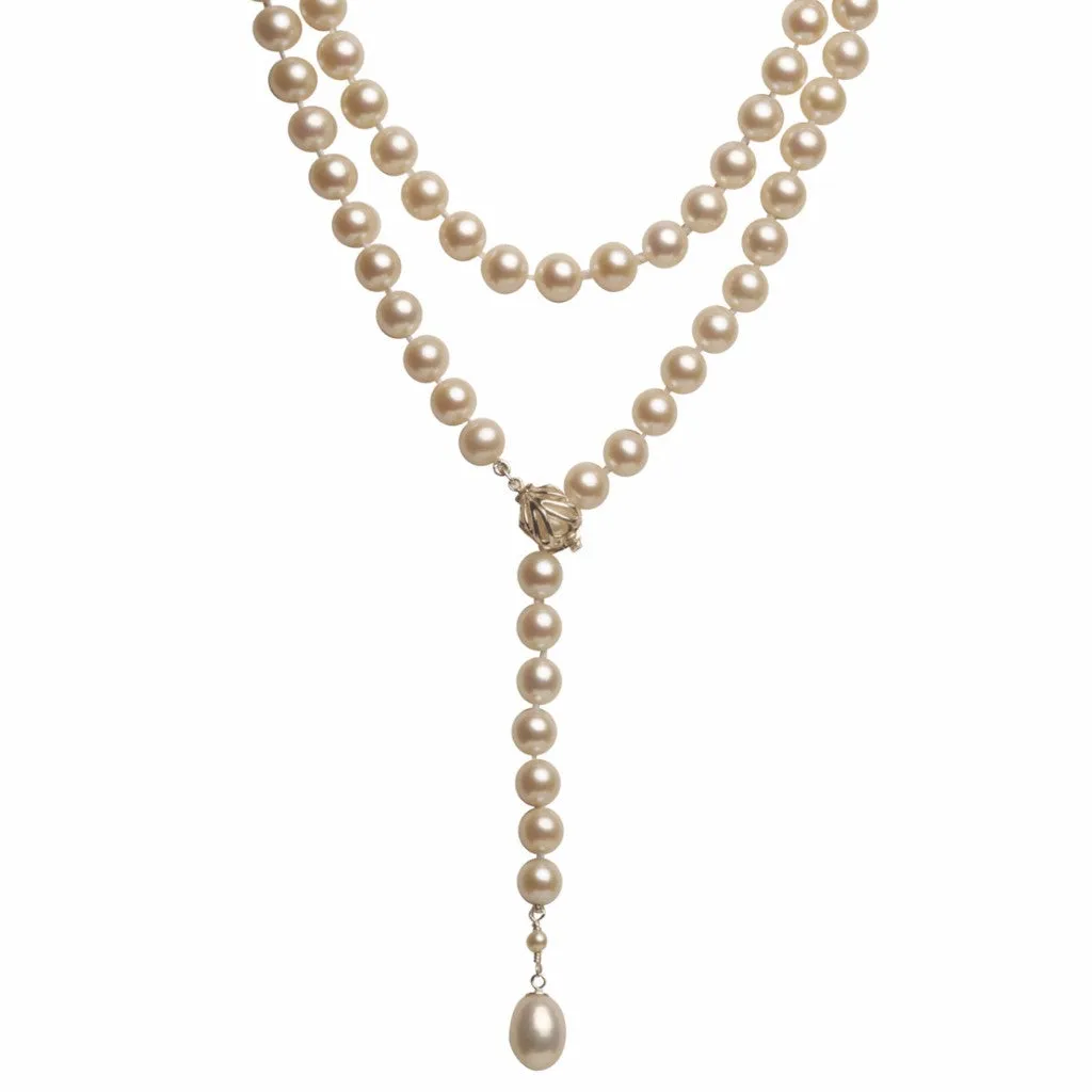 Opera Strand Pearl Necklace | 7-7.5mm Cultured Freshwater | Adjustable Clasp | Converts to a Double Strand