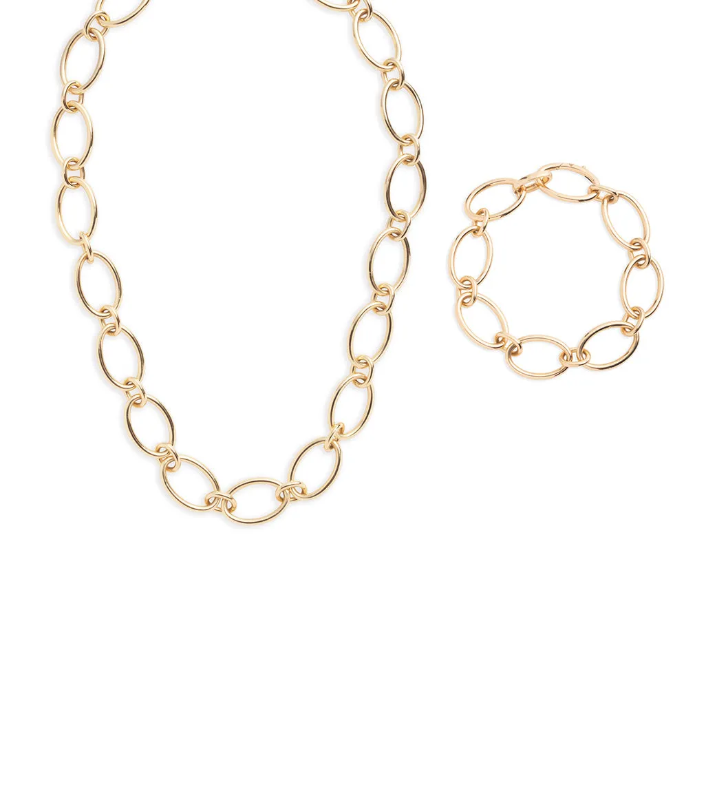 Oval Link Chain   Bracelet Set