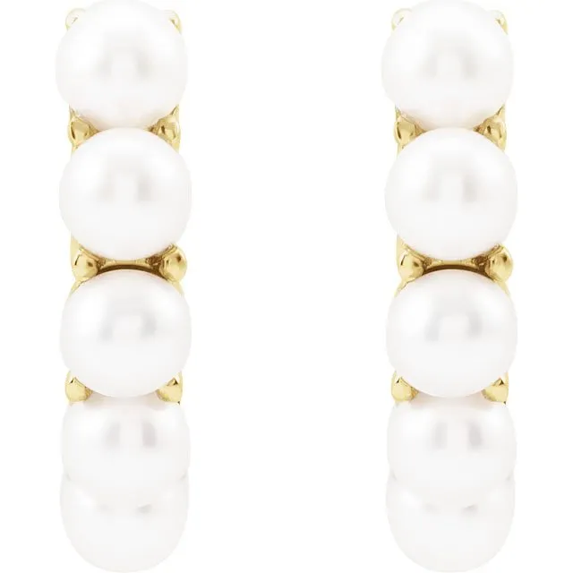 Petite Pearl Hoops