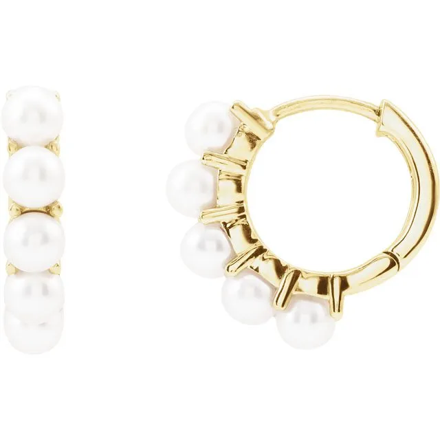 Petite Pearl Hoops