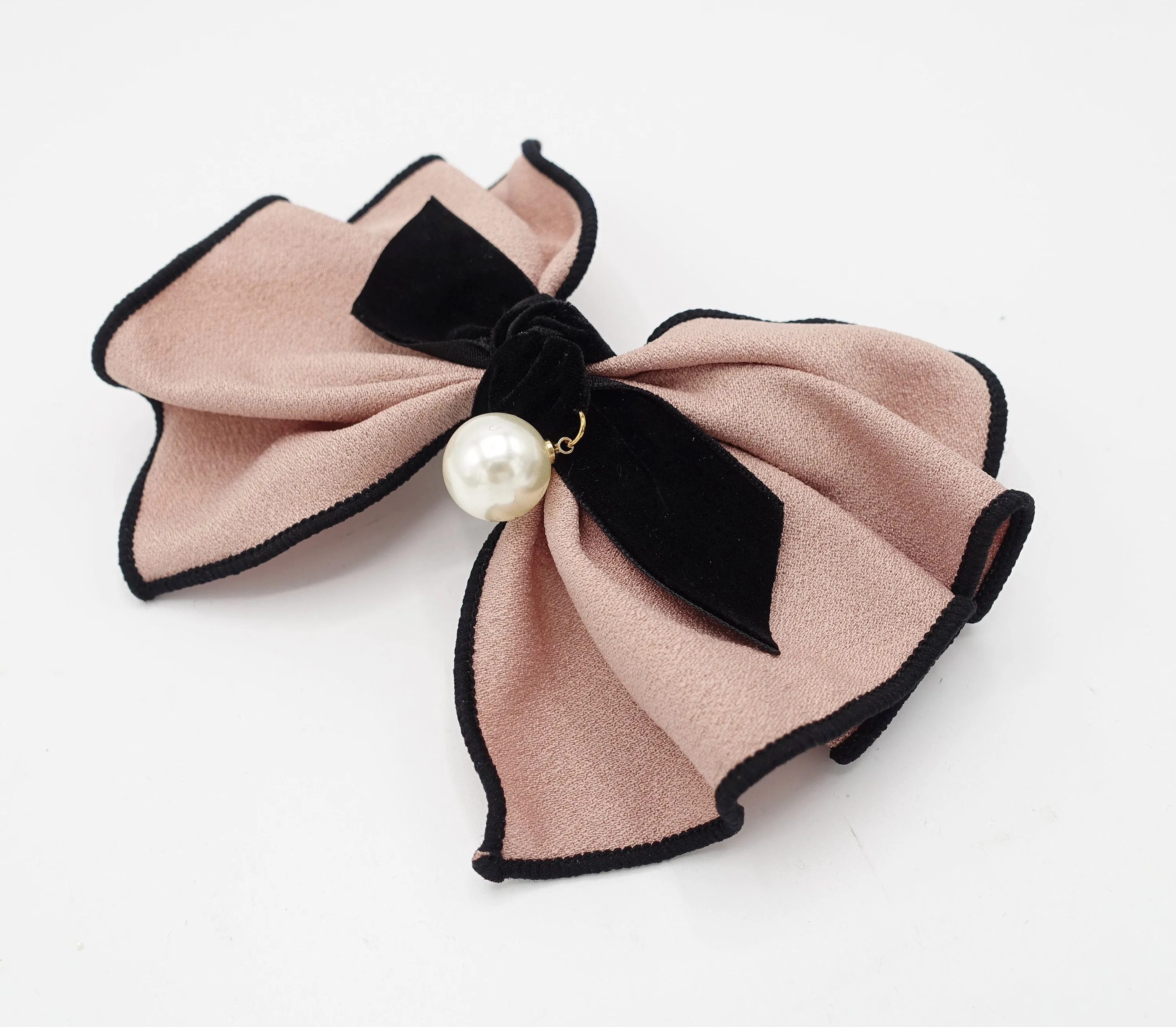 pleated hair bow velvet strap knot interlocked edge Fall Winter for women