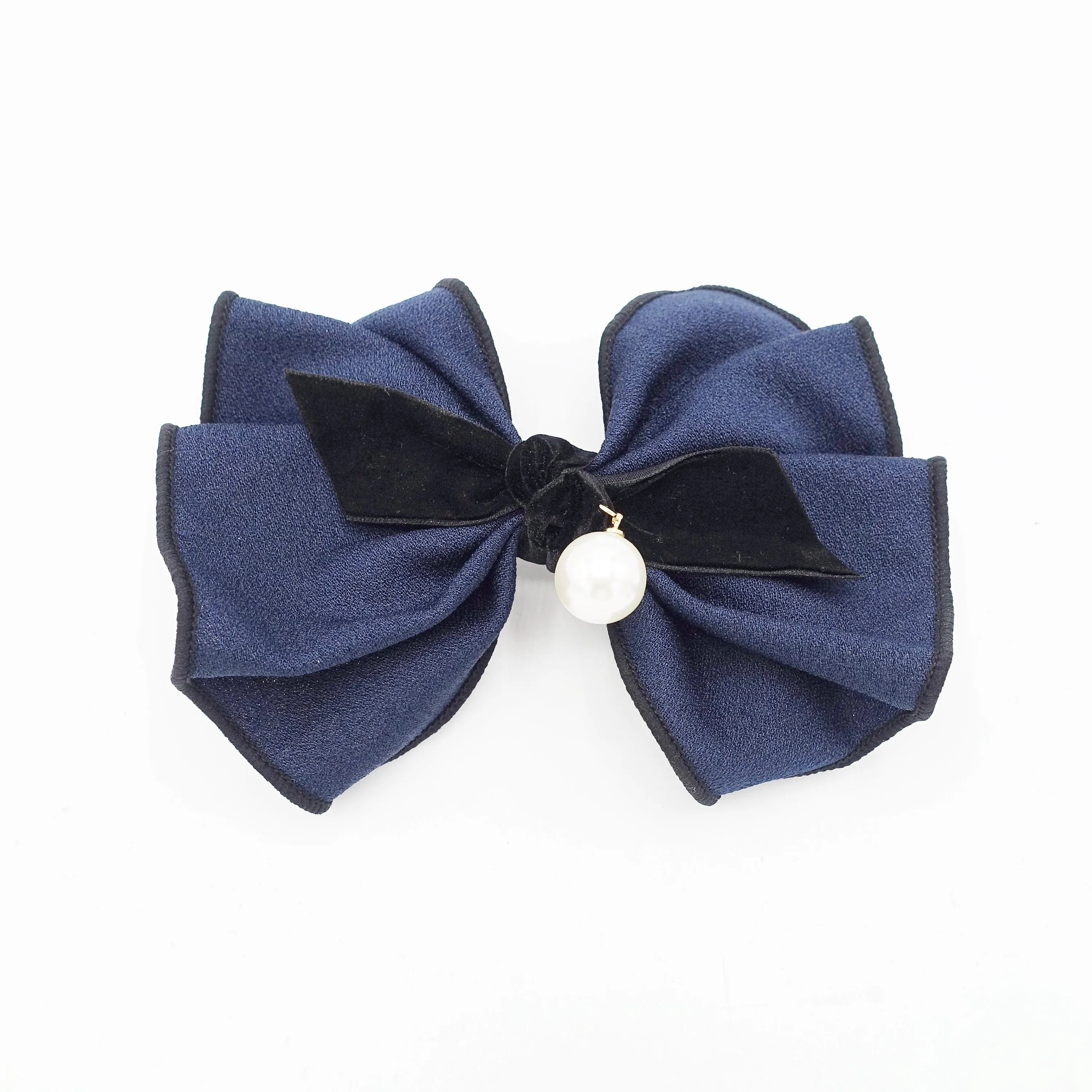 pleated hair bow velvet strap knot interlocked edge Fall Winter for women