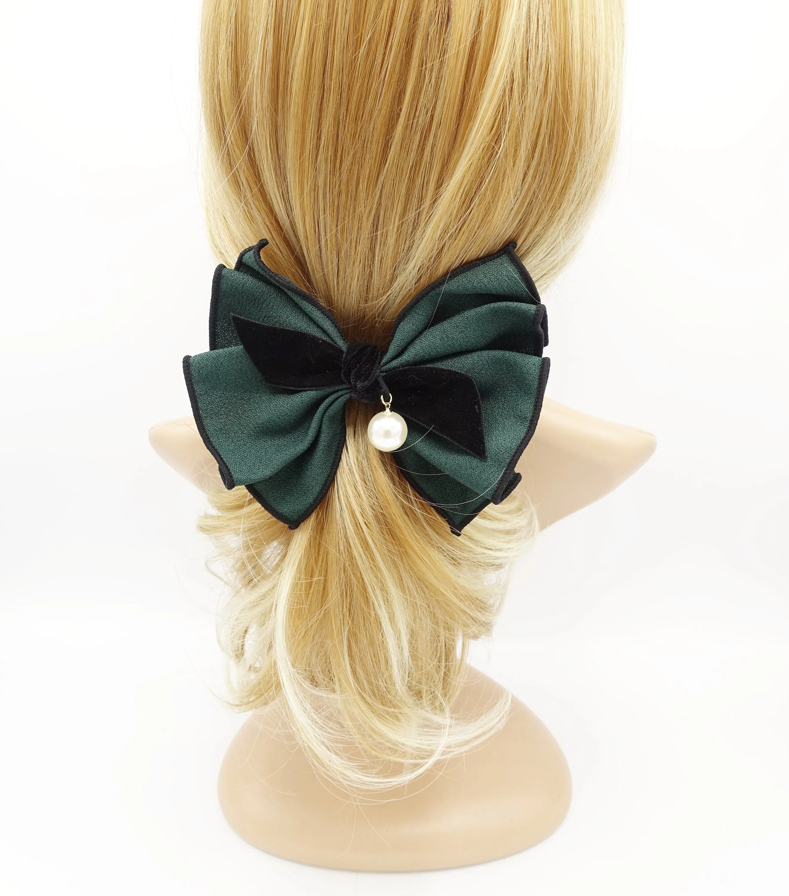 pleated hair bow velvet strap knot interlocked edge Fall Winter for women