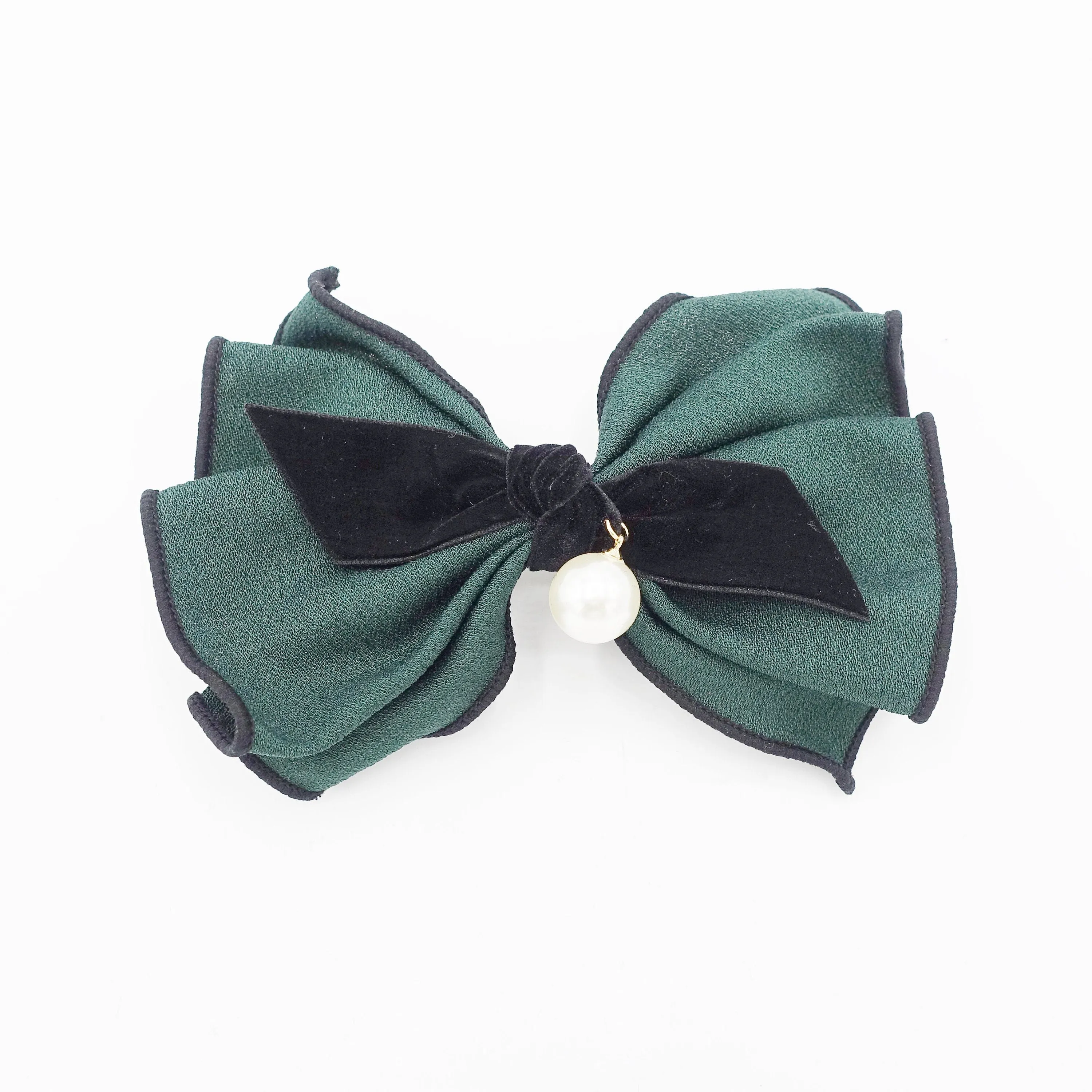 pleated hair bow velvet strap knot interlocked edge Fall Winter for women