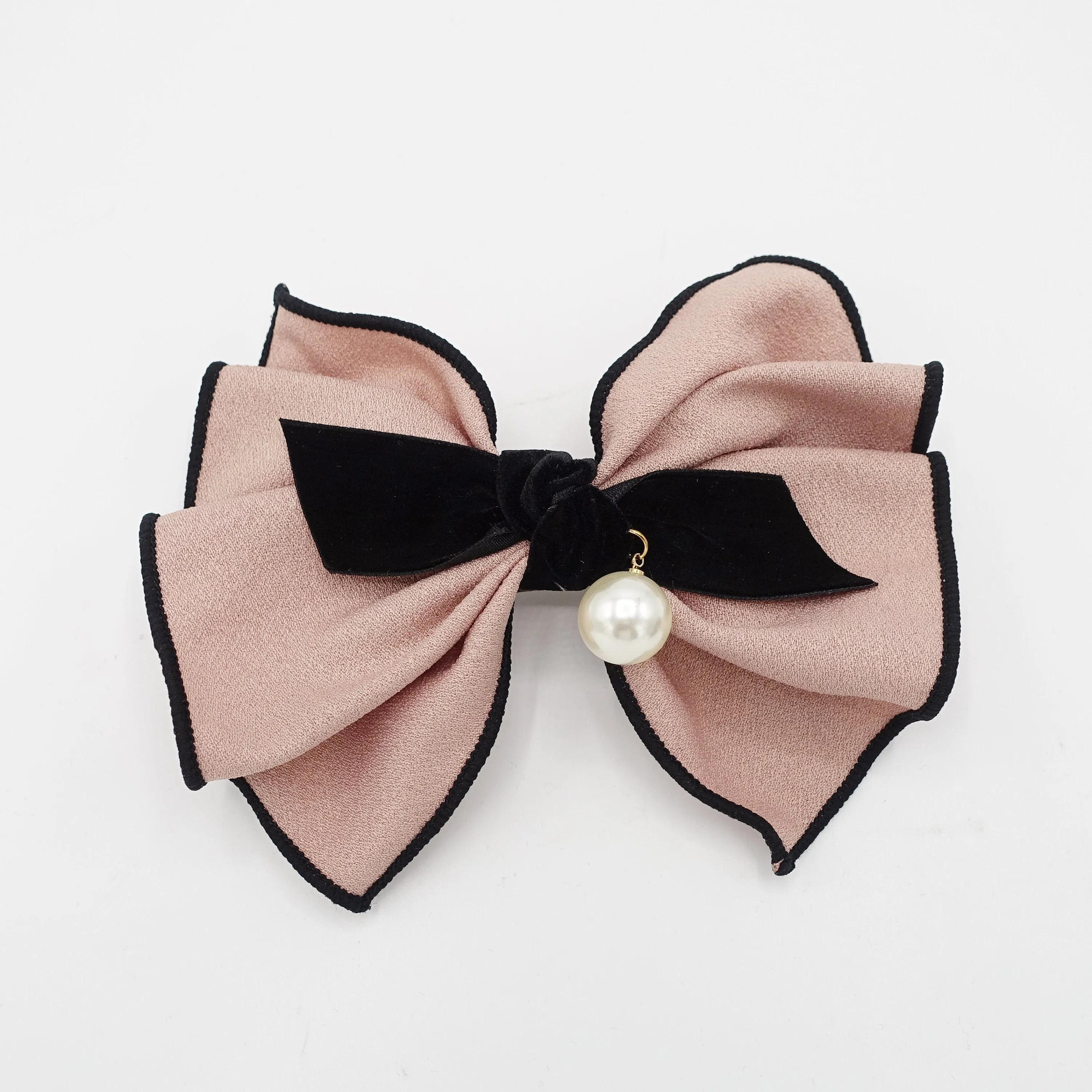 pleated hair bow velvet strap knot interlocked edge Fall Winter for women