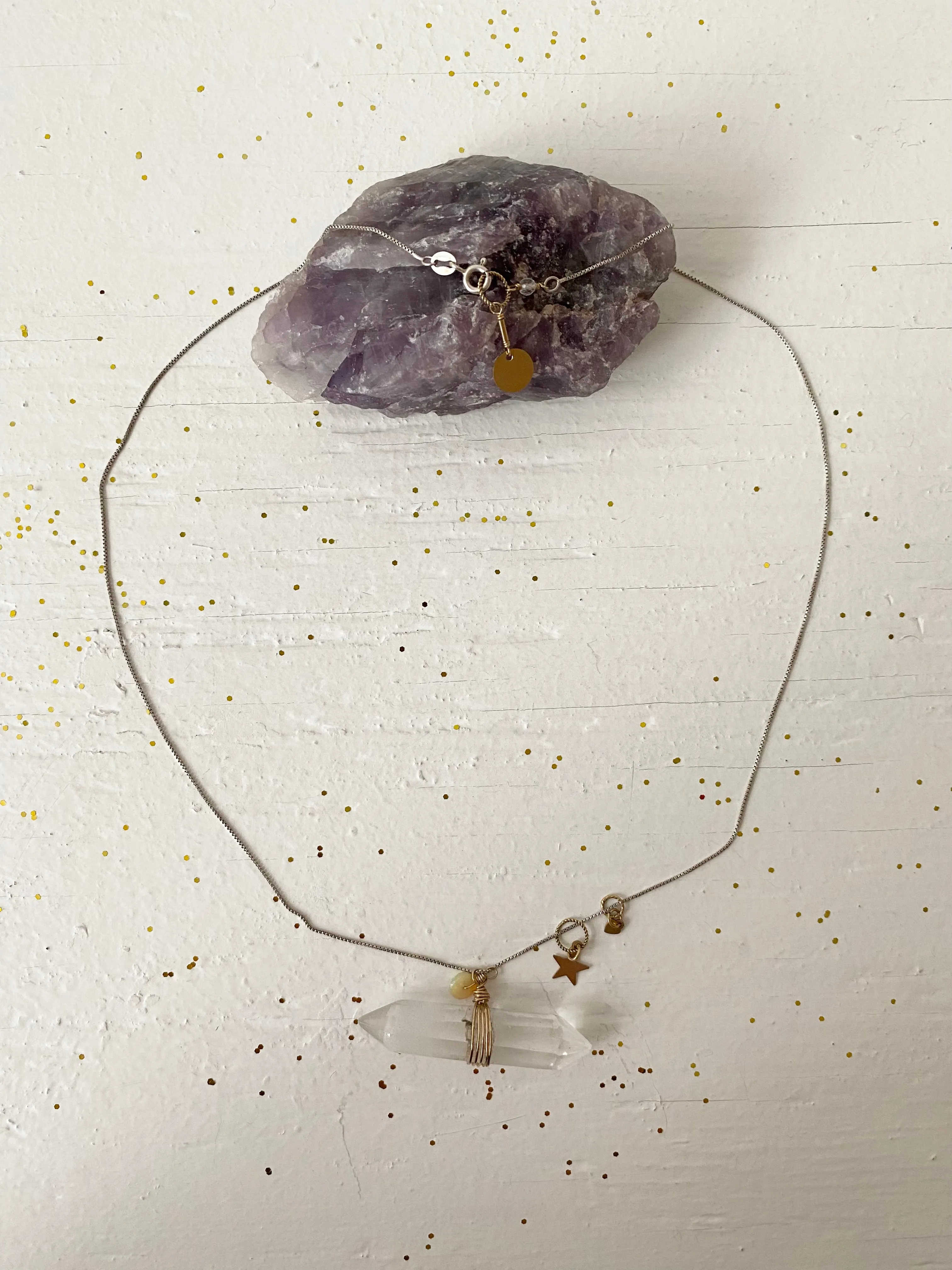 Pointed Quartz Crystal Necklace