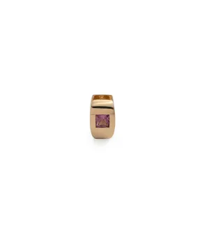 Princess Cut Pink Tourmaline - Love : Gemstone Huggie Earring