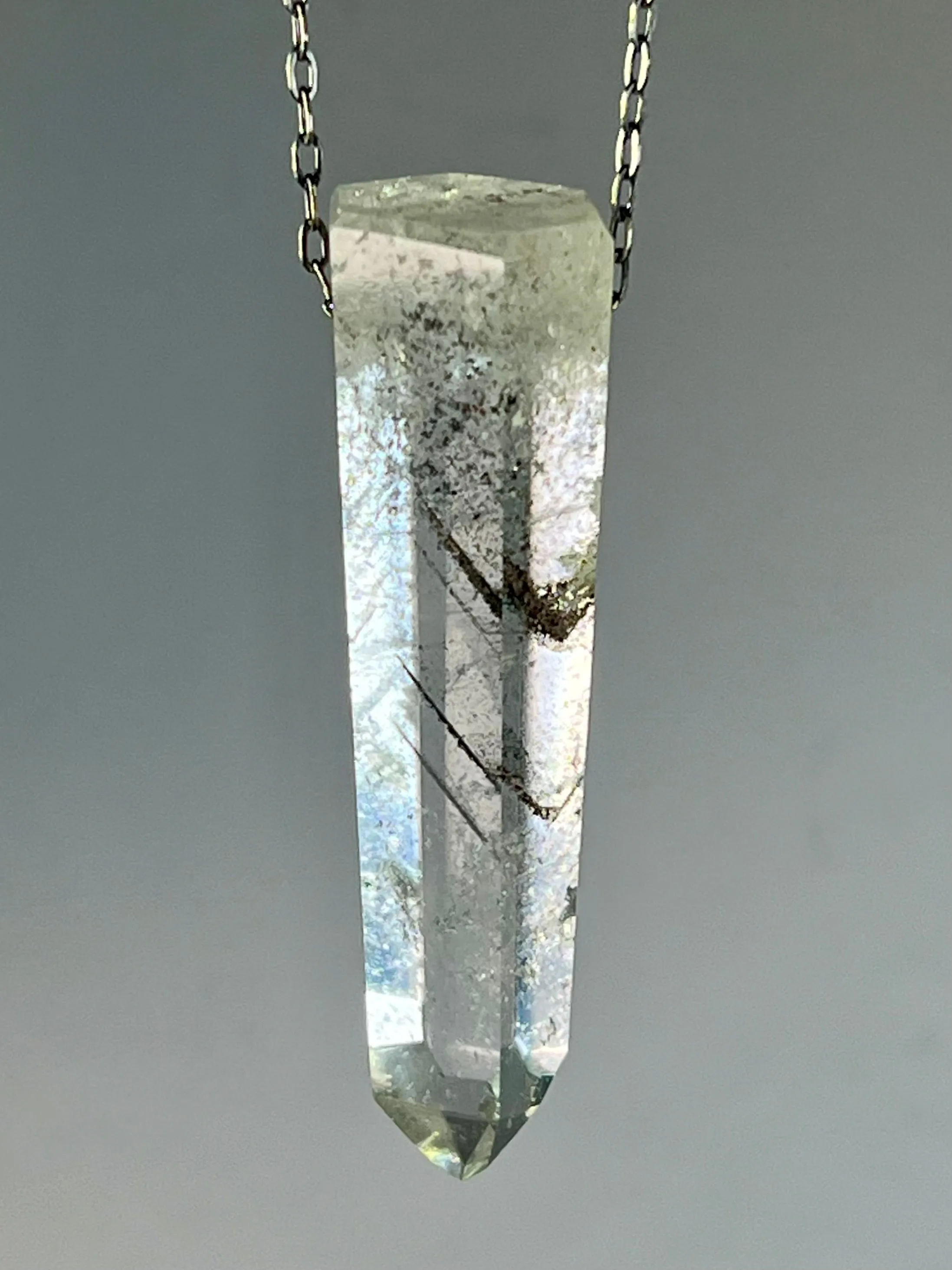 Quartz Crystal with Chlorite Inclusions Necklace