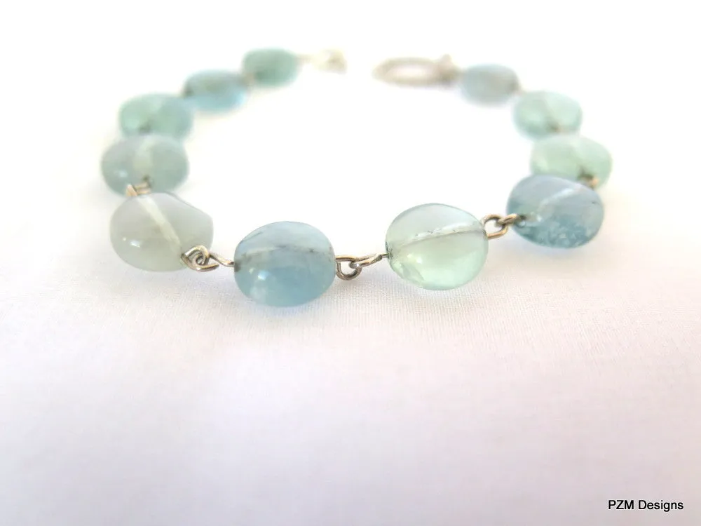 Rainbow Fluorite stacking bracelet, Blue Green Tennis Bracelet