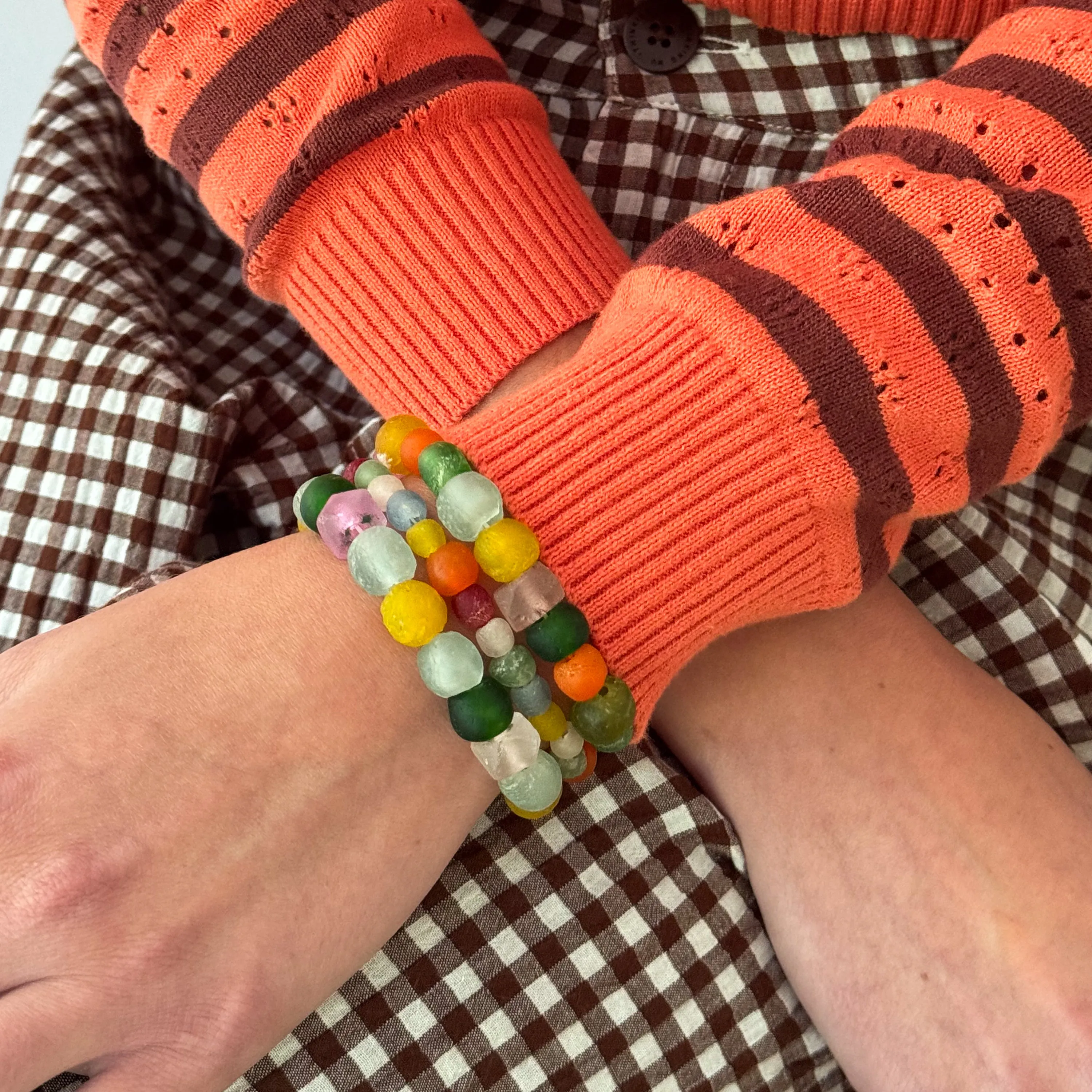 Recycled Glass Bead Bracelet