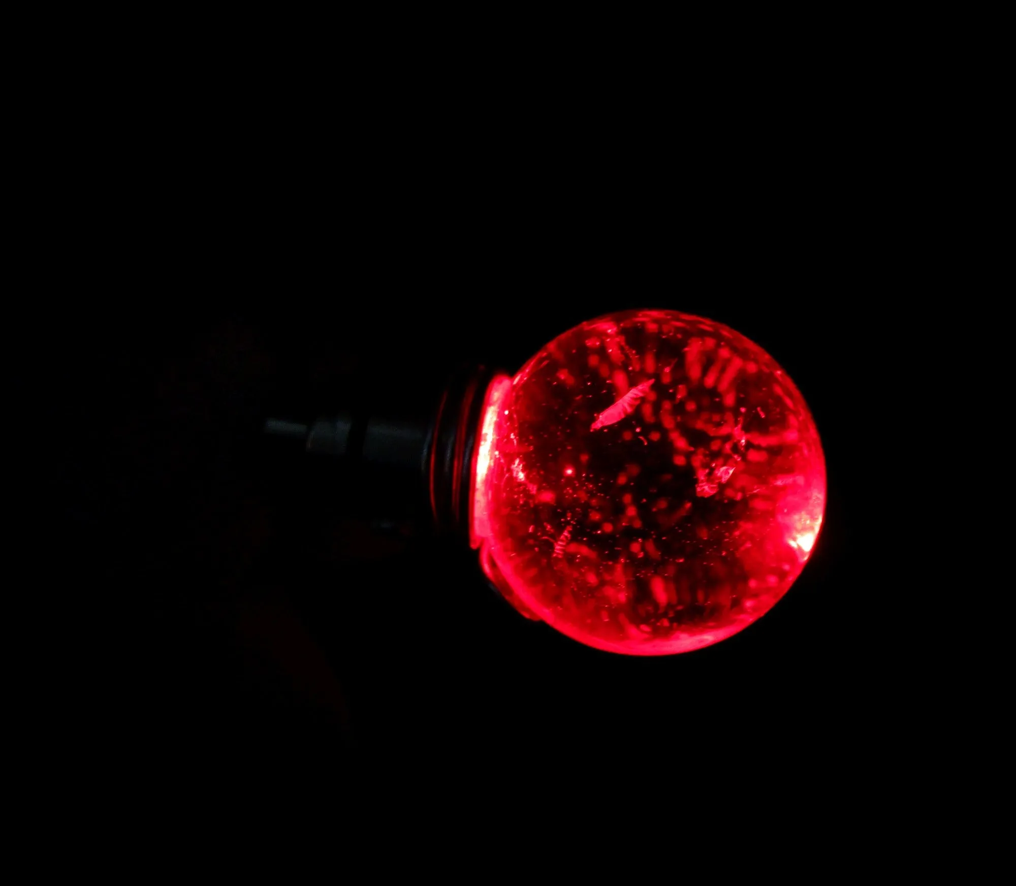 Red LED Light Up Quartz Crystal Ball Fire Elemental Pendant