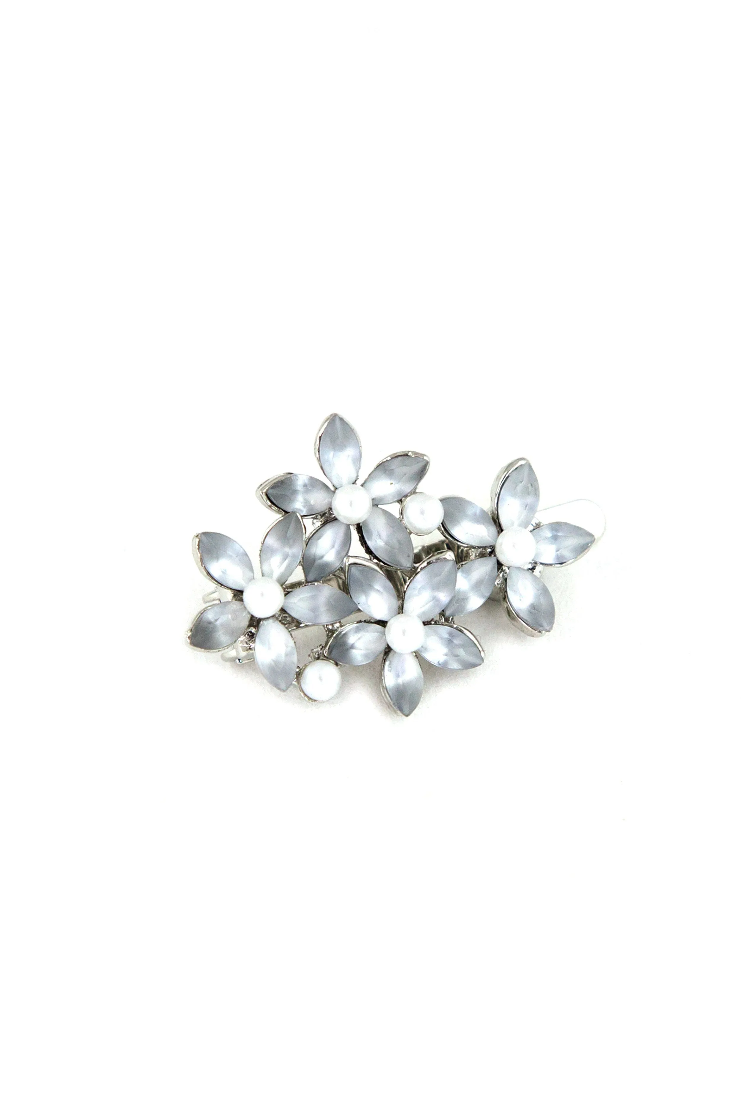 Royal Pearl Floral Magnetic Barrette