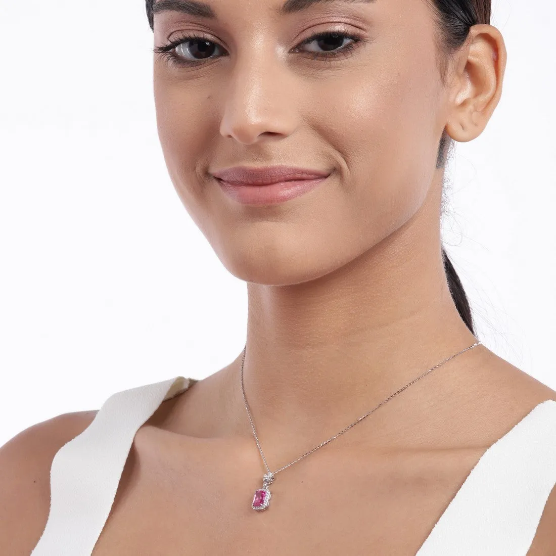 Ruby Clover  925 Sterling Silver Necklace