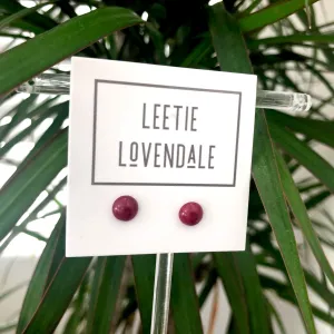 Ruby Red Retro Button Earrings