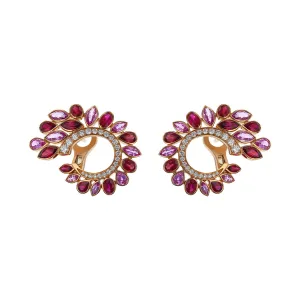 Ruby, Sapphire and Diamond De La Vie Hoop Earrings