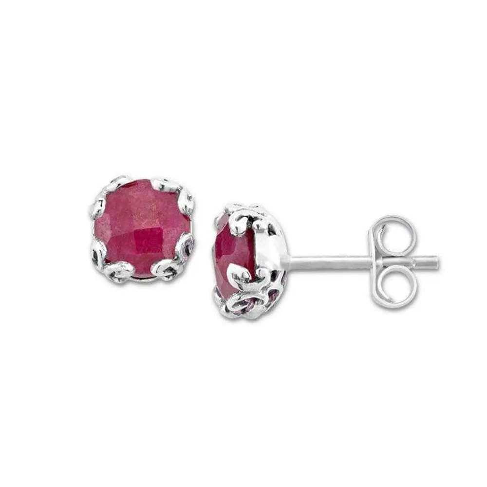 Samuel B. Ruby Birthstone Glow Stud Earrings - July