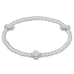 Signature Cross Sterling Silver Bead Bracelet